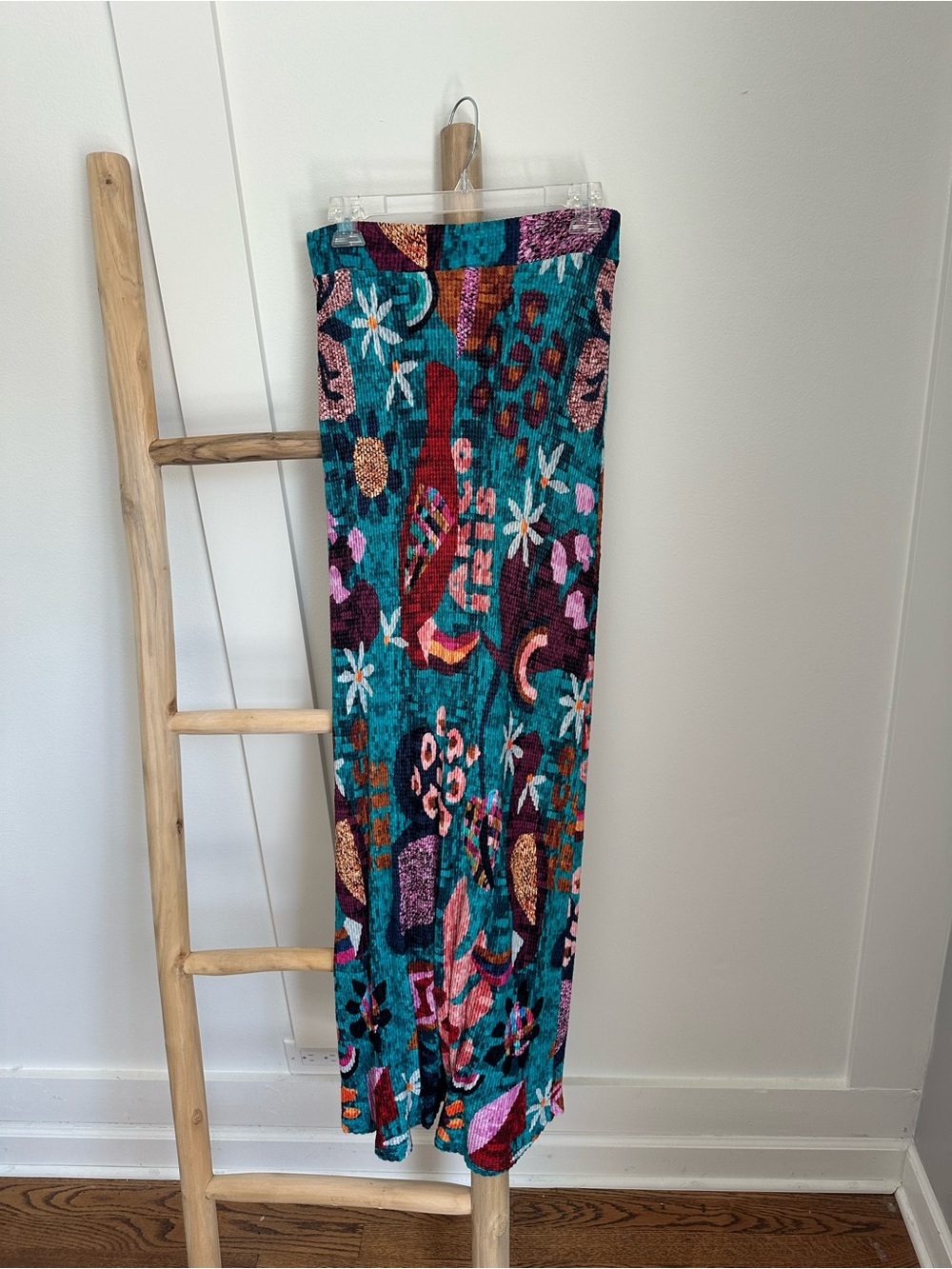 Farm Rio Teal Floral Print Maxi Skirt - Picture 7 of 7